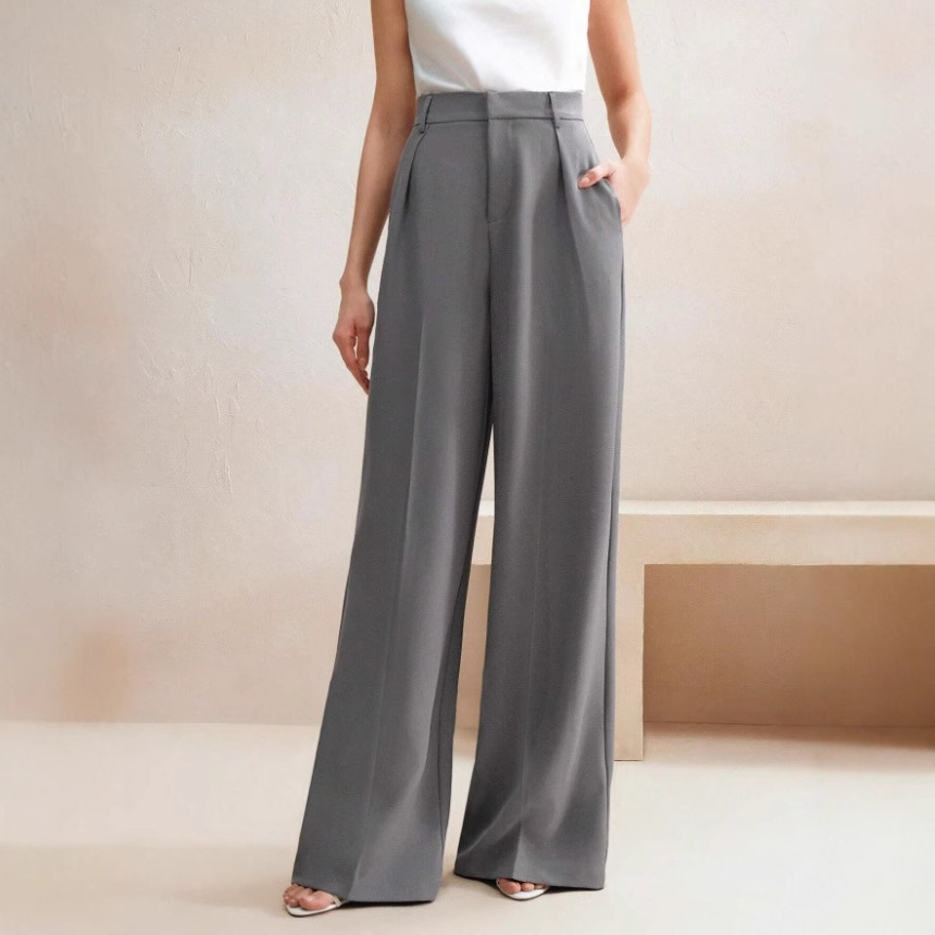 Women'S Fashion Business Casual - بنطلون نسائي واسع الساق فضفاض بخصر