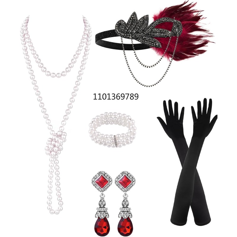 6 قطع من إكسسوارات عشرينيات ال - مراجعة Women'S Fashion Roaring 20S وسعره