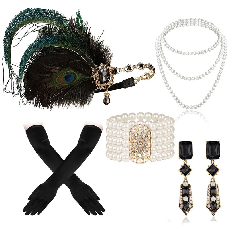 مجموعة إكسسوارات الزعنفة 1920s - مراجعة Women'S Fashion Roaring 20S وسعره