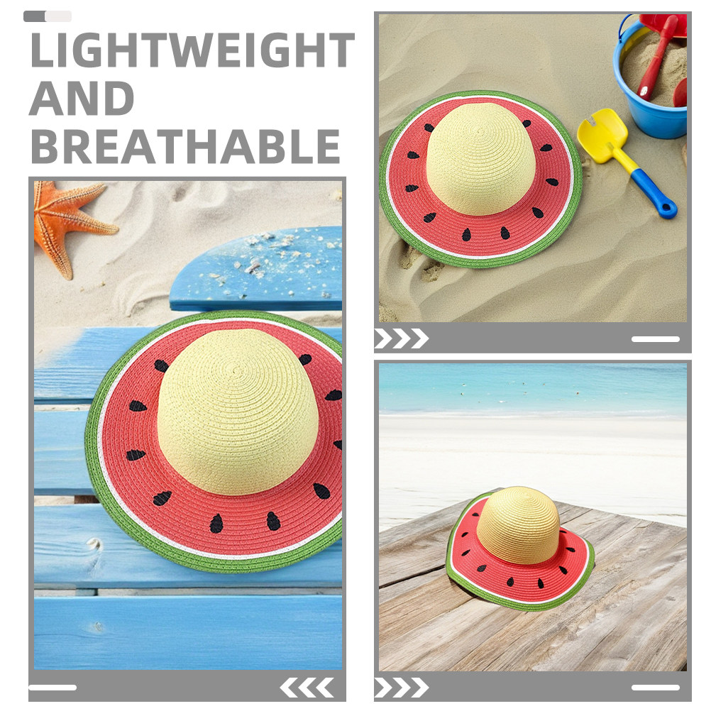 قبعة قش للبنات بتصميم البطيخ،  - مراجعة Straw Hat Summer وسعره