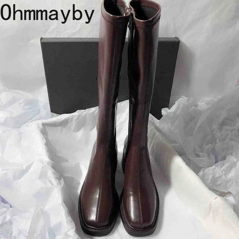 خمر كعب سميك النساء حذاء برقبة - مراجعة Women'S Fashion Knee High Boots وسعره