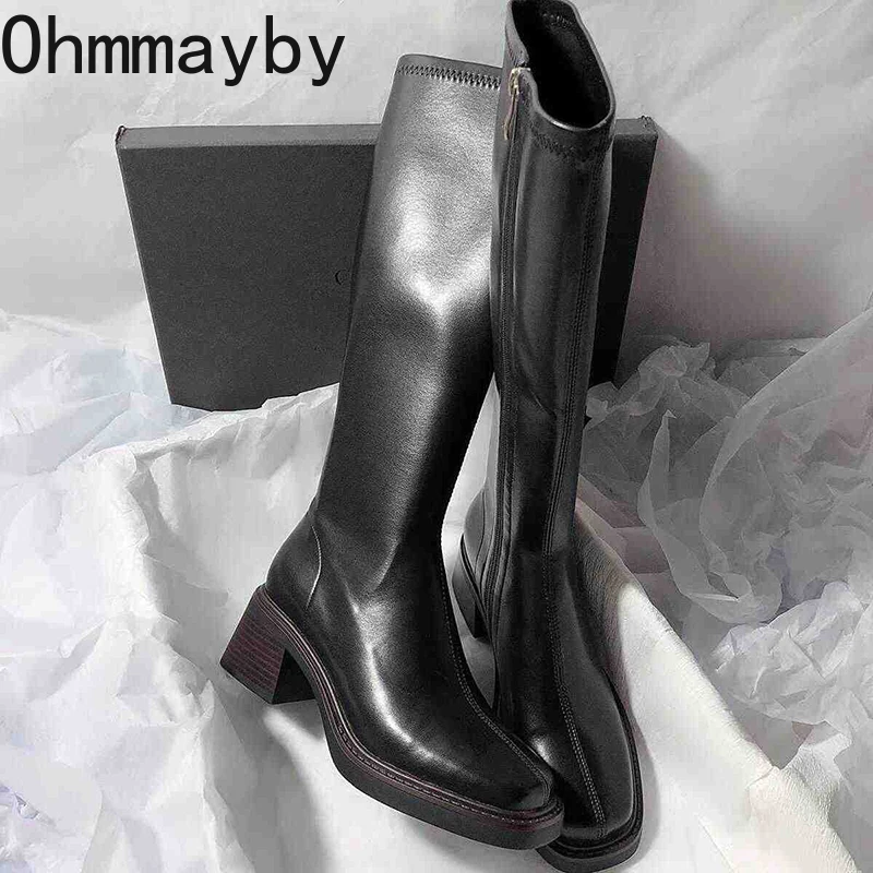 خمر كعب سميك النساء حذاء برقبة - مراجعة Women'S Fashion Knee High Boots وسعره