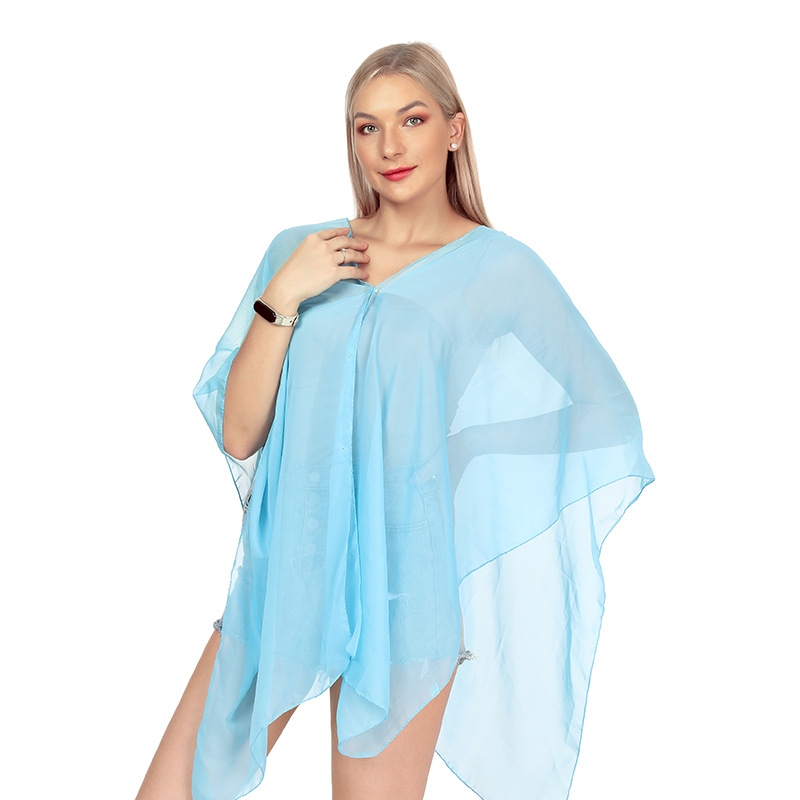 المرأة شال الحماية من الشمس لر - مراجعة Wrap Blouse Chiffon وسعره
