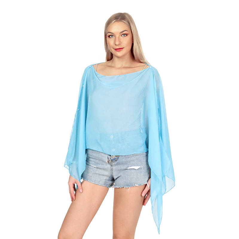 المرأة شال الحماية من الشمس لر - مراجعة Wrap Blouse Chiffon وسعره