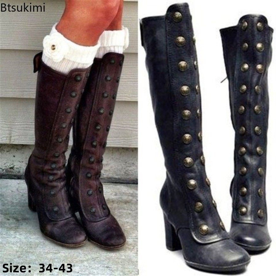 أحذية نسائية سوداء عصرية بتصمي - مراجعة Women'S Fashion Knee High Boots وسعره