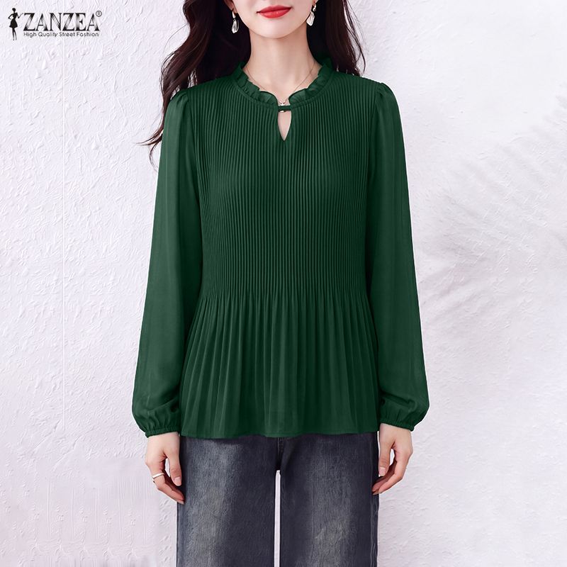 بلوزة نسائية للربيع والخريف من - مراجعة Wrap Blouse Chiffon وسعره