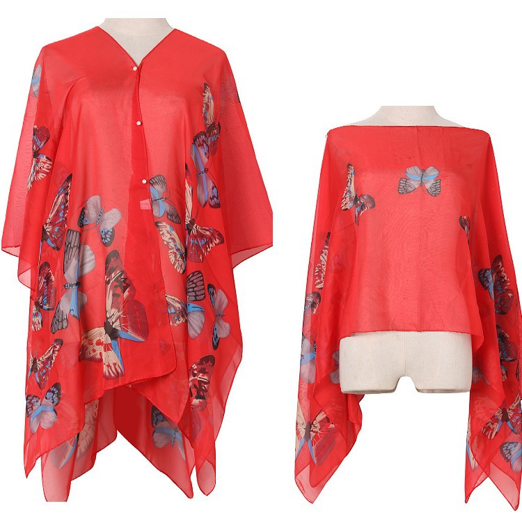 شال حماية من الشمس للنساء لركو - مراجعة Wrap Blouse Chiffon وسعره