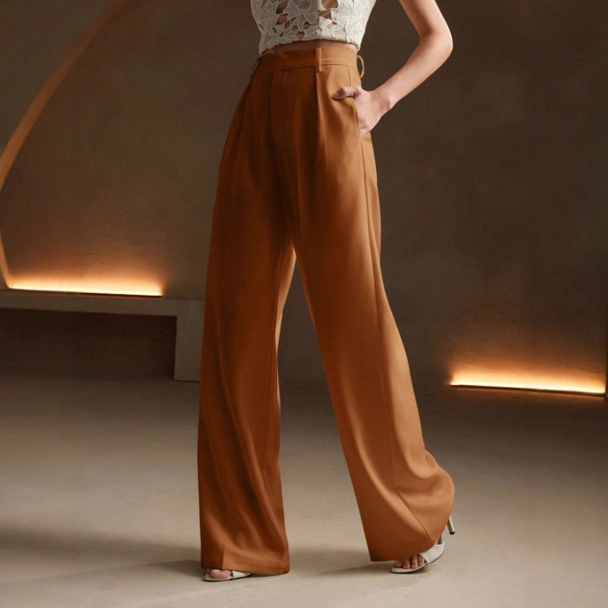بنطلون نسائي واسع الساق فضفاض  - مراجعة Women'S Fashion Business Casual وسعره