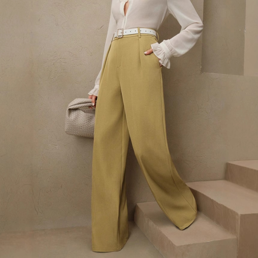 بنطلون نسائي واسع الساق فضفاض  - مراجعة Women'S Fashion Business Casual وسعره