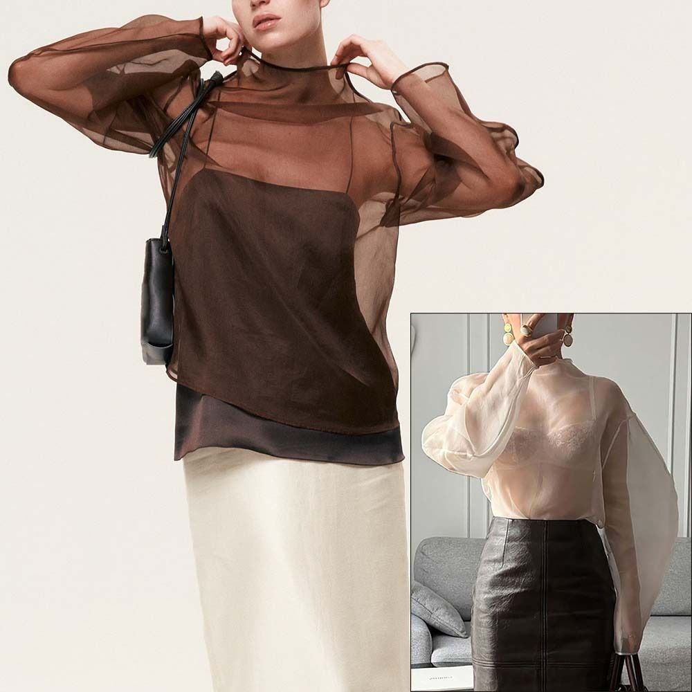 بلوزة شيفون أنيقة بأكمام طويلة - مراجعة Wrap Blouse Chiffon وسعره