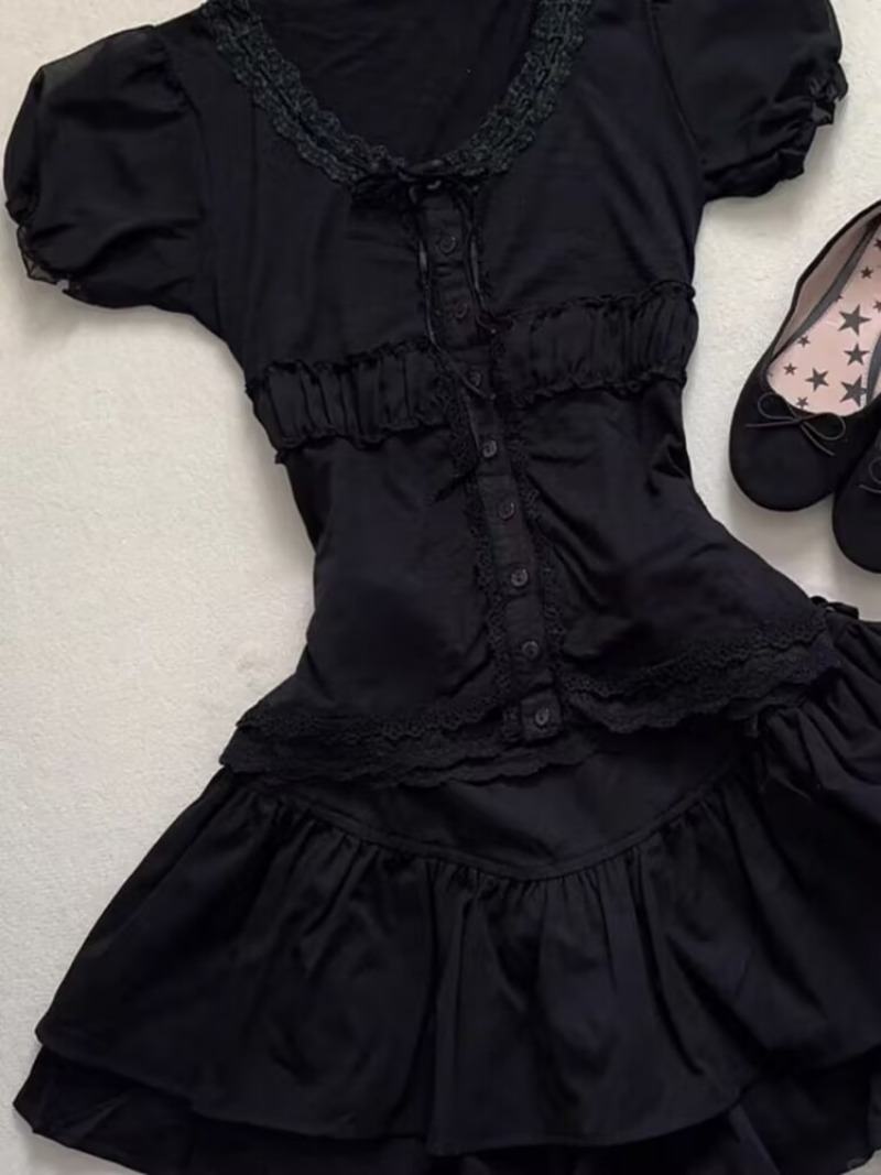 القوطية خمر الدانتيل الأسود 2  - مراجعة Women'S Fashion Kilt وسعره