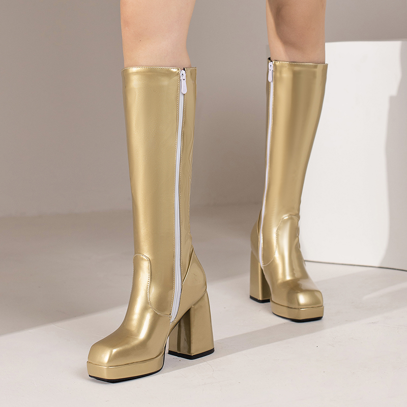 الأخضر الشتاء النساء منصة حذاء - مراجعة Women'S Fashion Knee High Boots وسعره