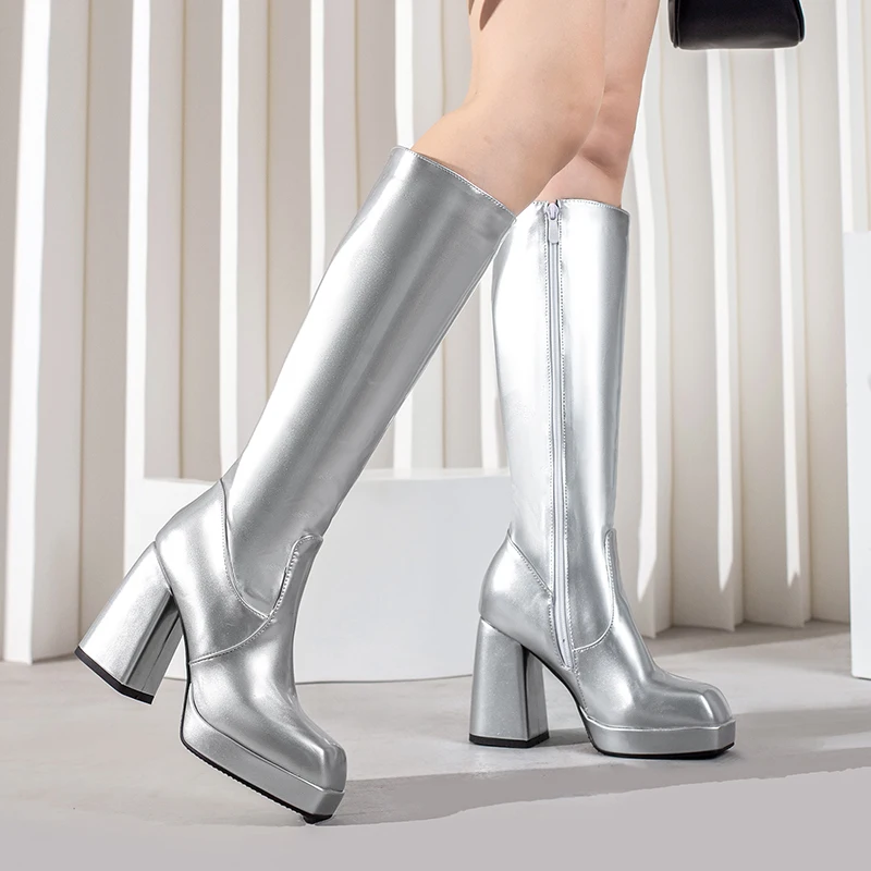 الأخضر الشتاء النساء منصة حذاء - مراجعة Women'S Fashion Knee High Boots وسعره