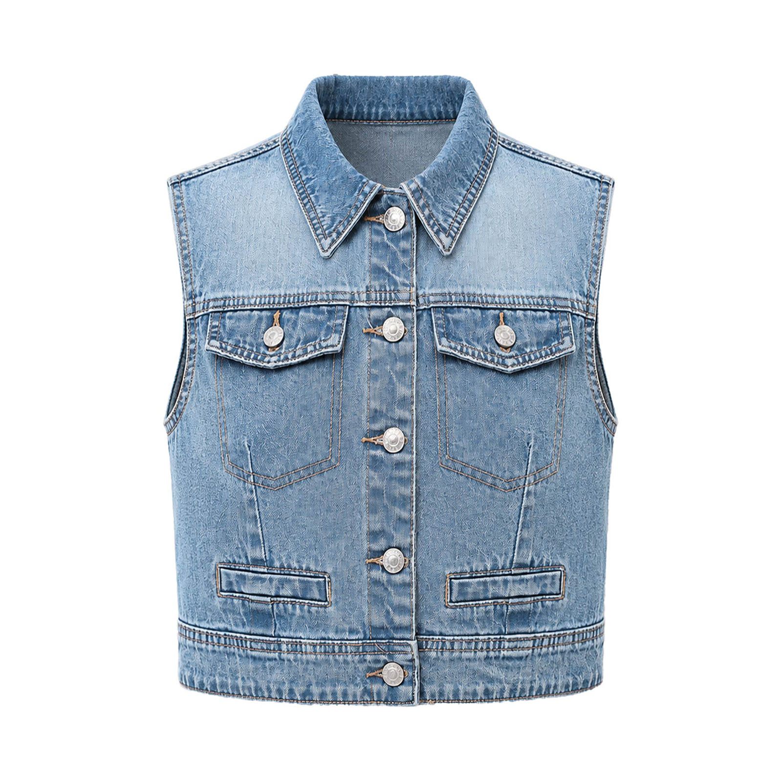 سترة جينز نسائية عصرية بدون أك - مراجعة Women Fashion Jeans Top وسعره